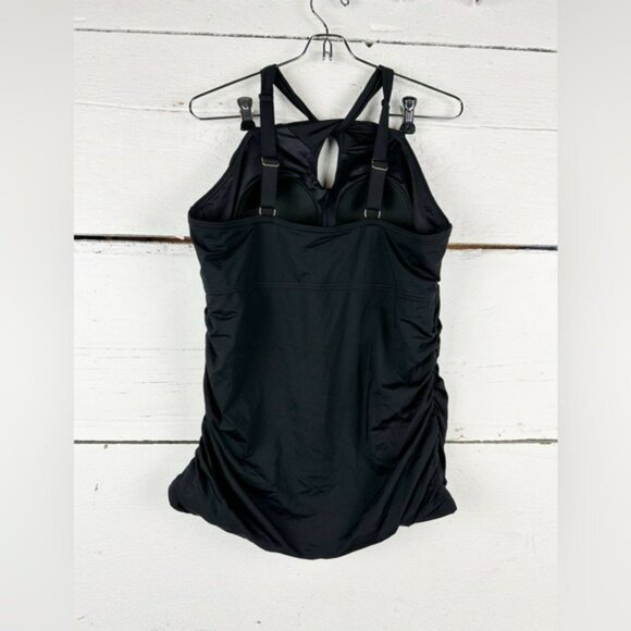 Lands end high neck to one shoulder multi way tankini L 14-16 D - Picture 8 of 8